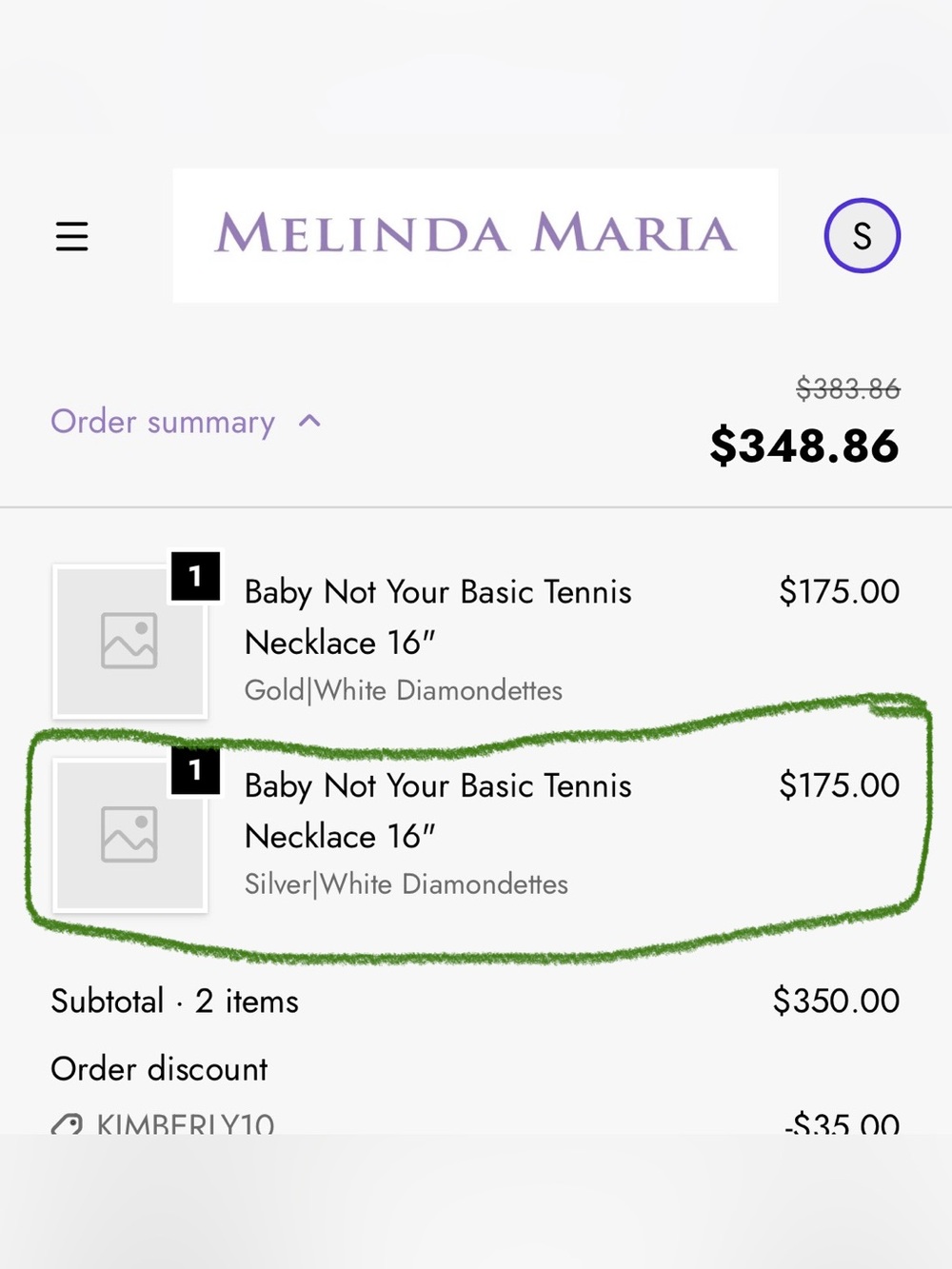 Melinda Maria White Diamondette Tennis Necklace, 16” - Picture 4 of 5